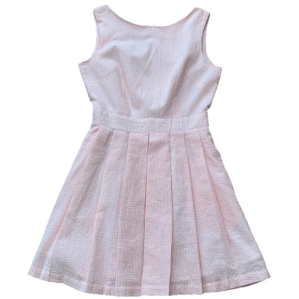 Jolie & Elizabeth Pink Seersucker Sleeveless Fit & Flare Dress USA Women's Small